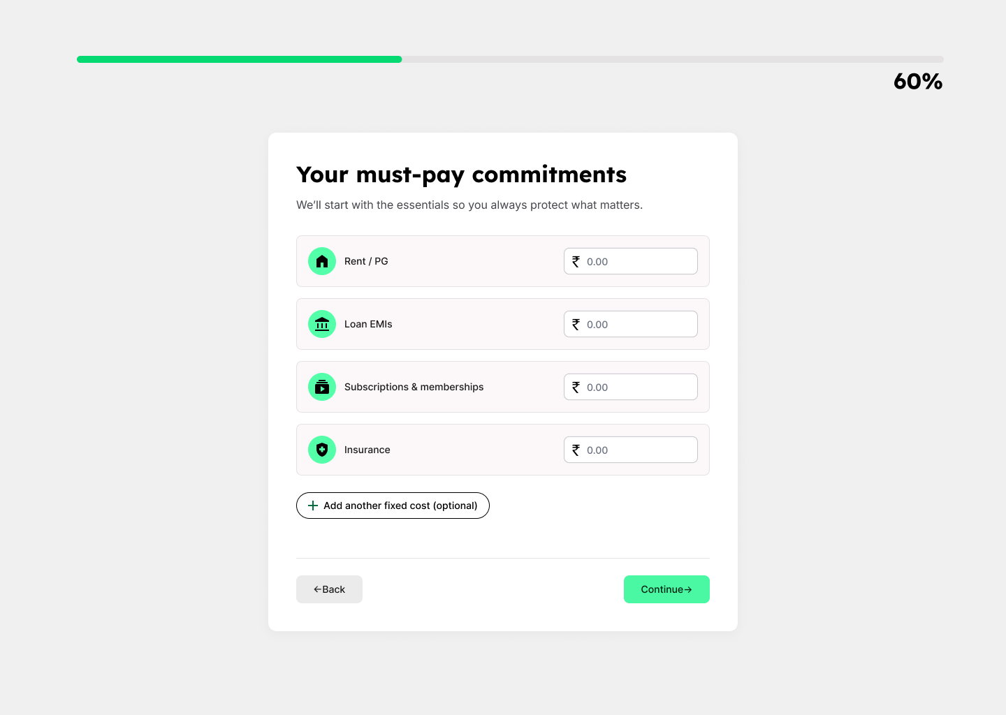 Fixed Commitments Setup