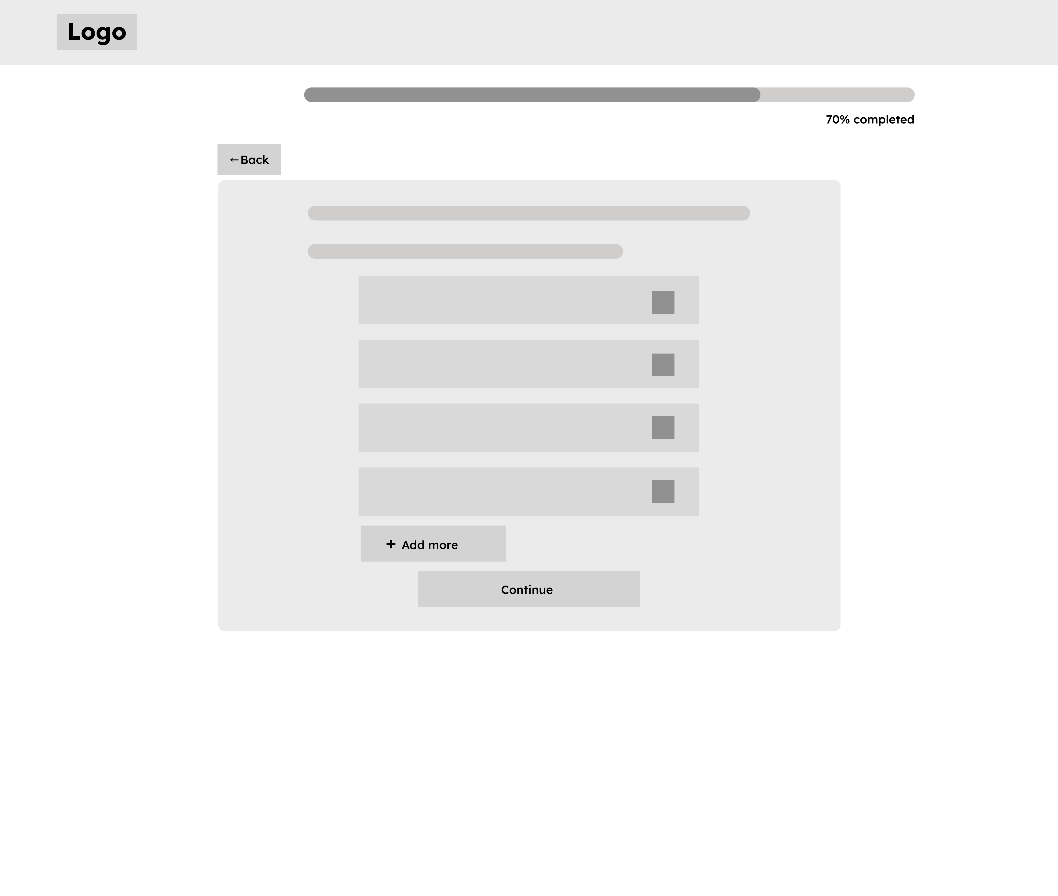 Wireframe of fixed expense setup screen