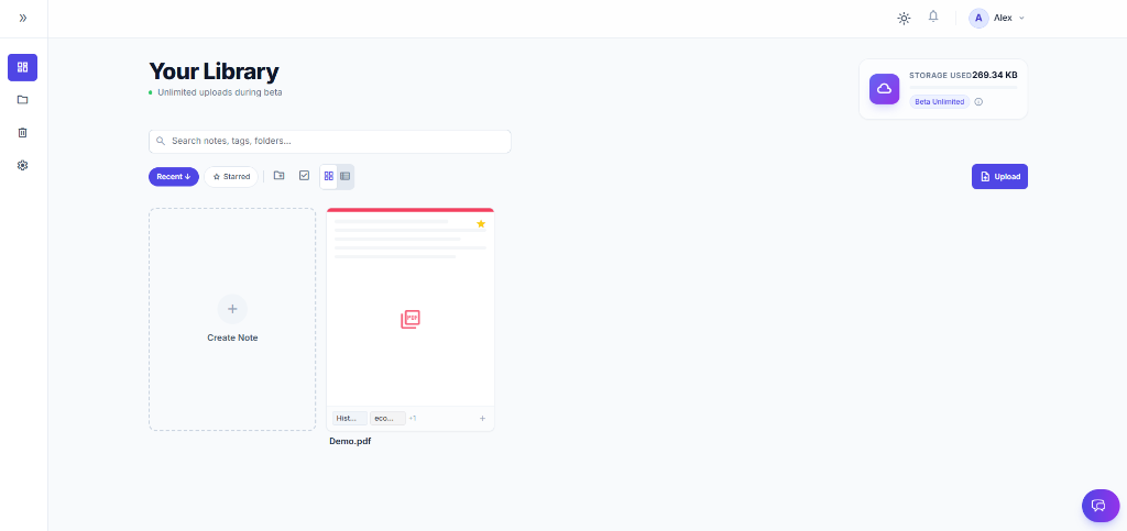 HiLi Notes Dashboard